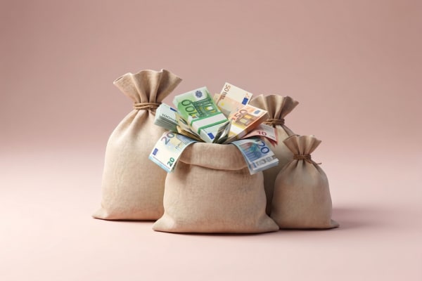 Des sacs avec des billets